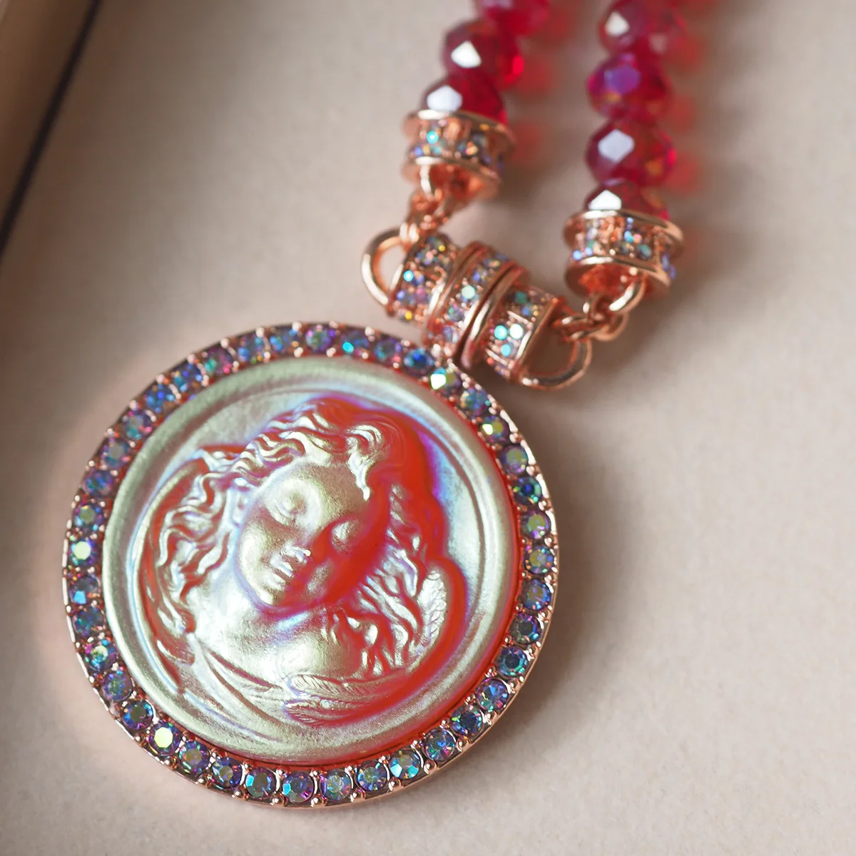Европейско-Американское Хрустальное ожерелье с ангелом Мечты Рождественские Французские Ретро украшения для женщин Тренд