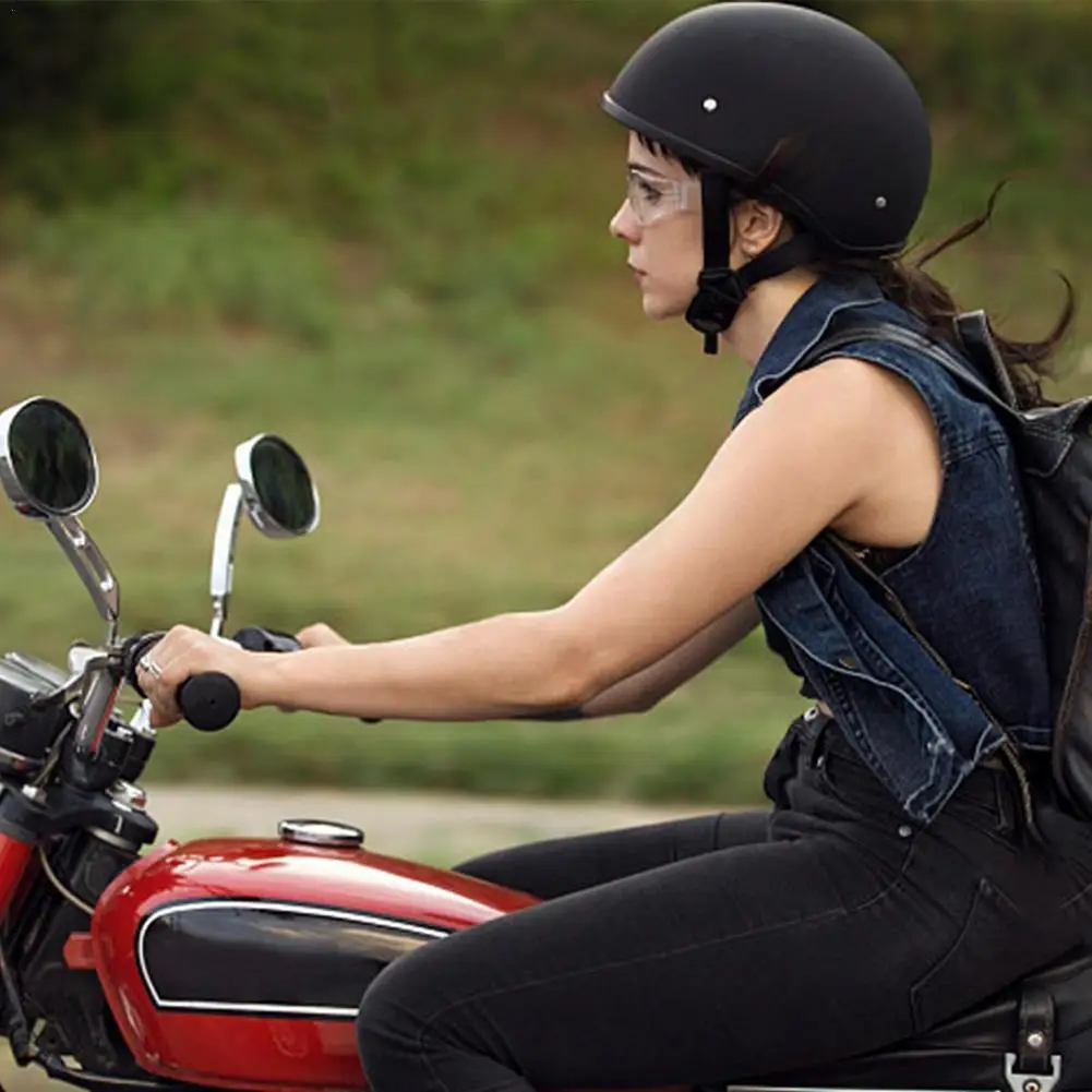 Ретро-личность, Летний шлем американского патруля, Большой и наполовину яркий Мотоциклетный шлем, Женский, черный, королевский шлем, Ковш Q5e5