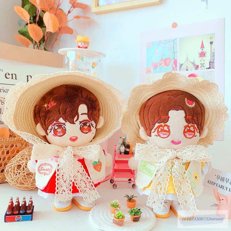 кукольный наряд 20 см Плюшевая кукольная одежда солнцезащитная шляпа жилет нижнее белье Мягкие игрушки Аксессуары для кукол Korea Kpop EXO Idol Dolls