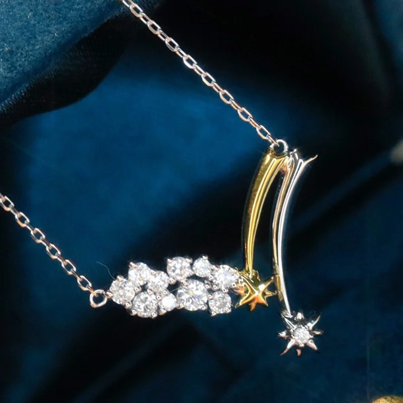 0,3-каратный натуральный бриллиант Ожерелье из белого золота 18 Карат Роскошные ювелирные украшения для вечеринки Подарок девушке на День Рождения