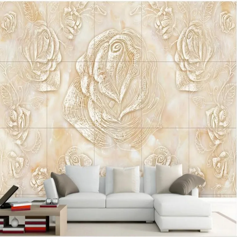 wellyu Custom большая фреска Европейская мраморная плитка телевизор диван фон стены нетканые обои papel de parede para quarto