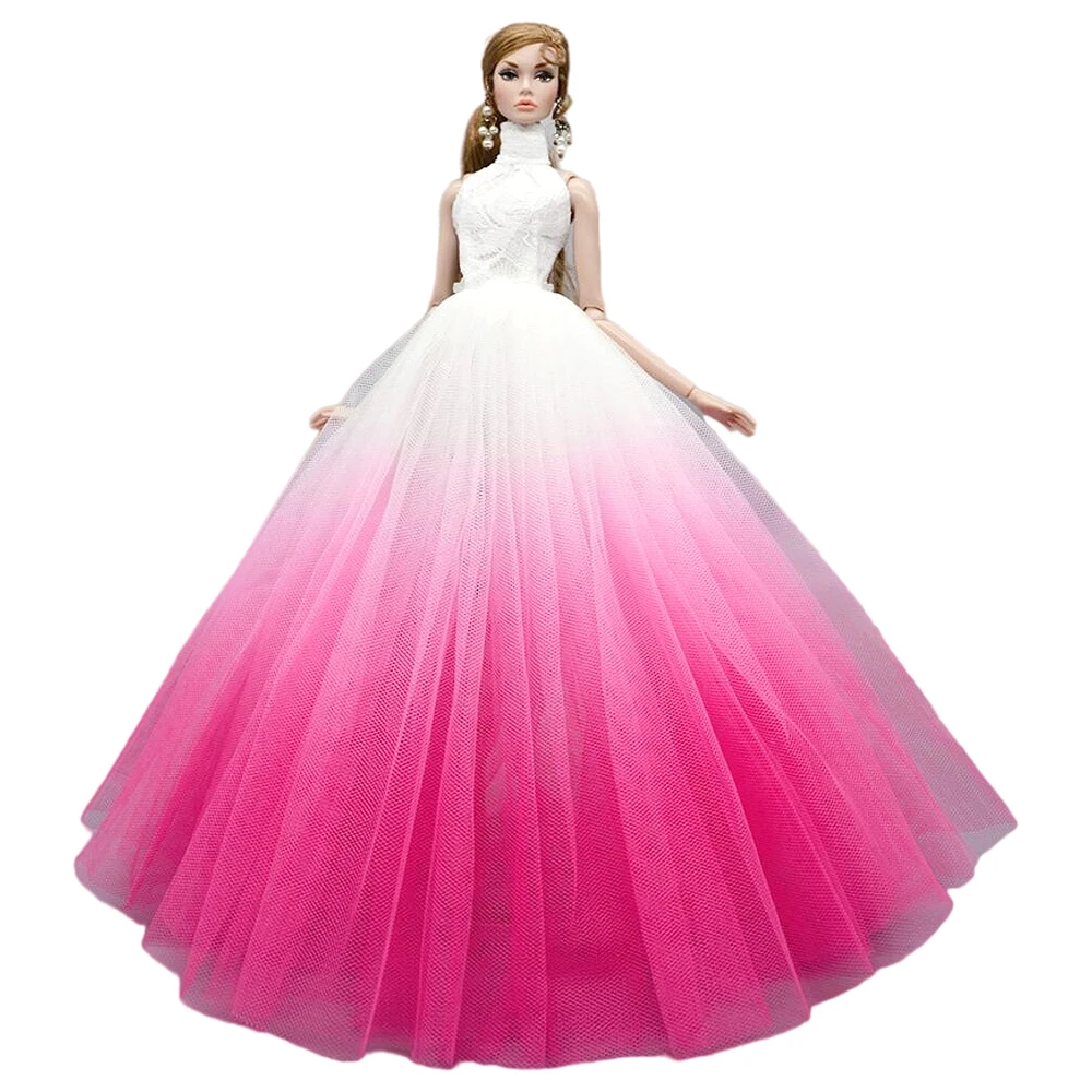 NK Official, 1 шт, Благородное розовое свадебное платье, куклы, модные игрушки для смены костюмов, детский подарок на день рождения для куклы Барби 1/6
