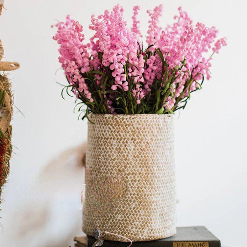 40-Сантиметровое искусственное растение PE Grass с 9 головками Лаванды в пасторальном стиле, цветок из поролона, Шелковый цветок, Свадебное украшение