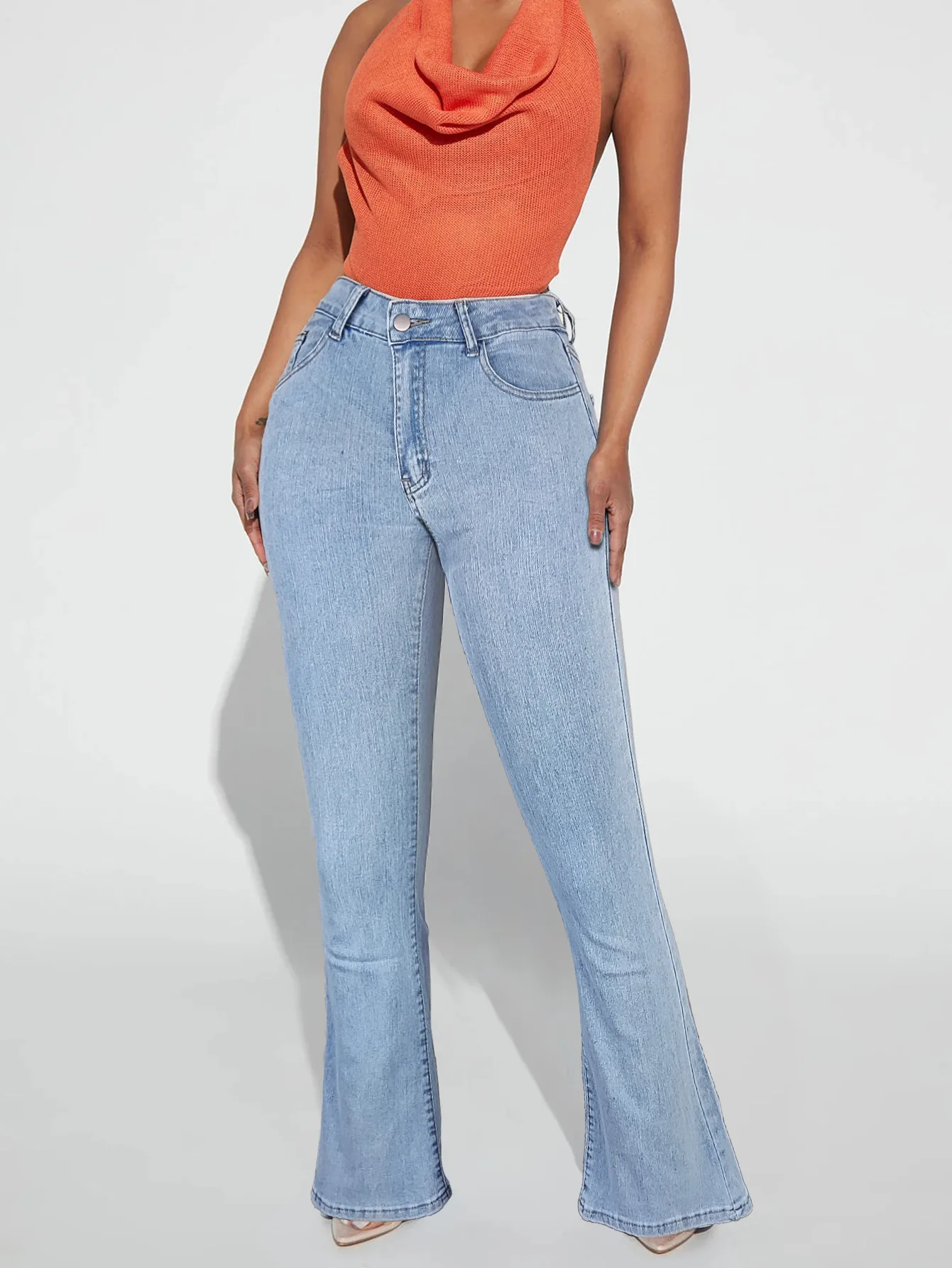 Облегающие брюки Gotoola 2023 с чувством дизайна, в чистом сладко-пряном стиле, однотонные облегающие джинсовые брюки с глубоким вырезом