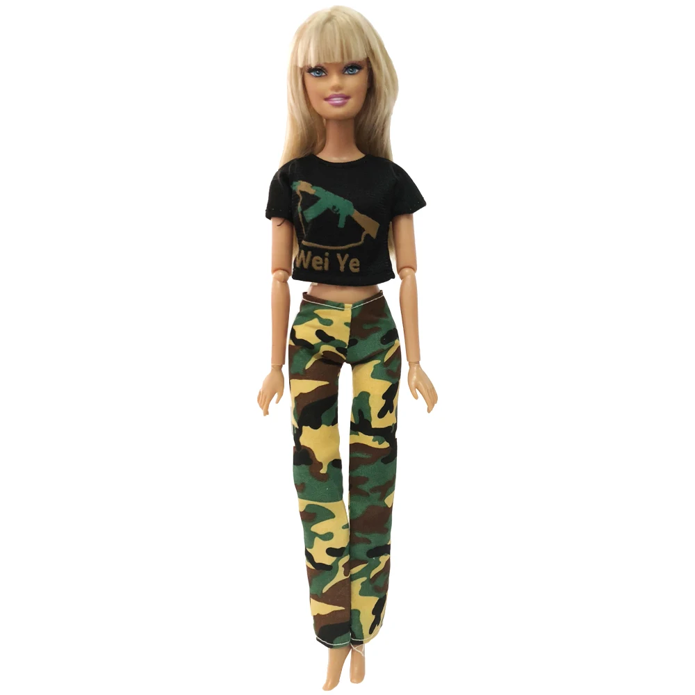 Топ для кукольного платья NK One Set, имитация камуфляжа CS, военная форма, одежда для кукол Барби, аксессуары, подарочные игрушки
