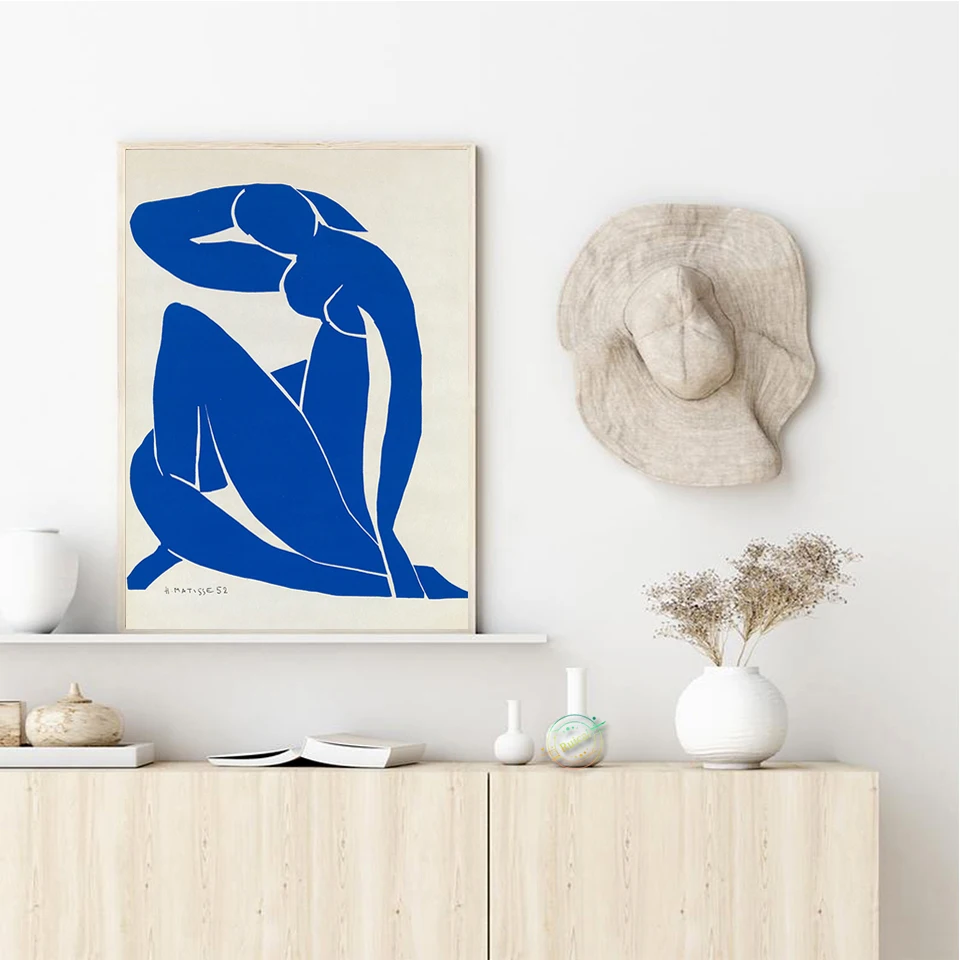 Синий обнаженный плакат Анри Матисса Абстрактное искусство Печать Минималистичный Современный Настенный арт Домашний декор Холст Картина Подарок