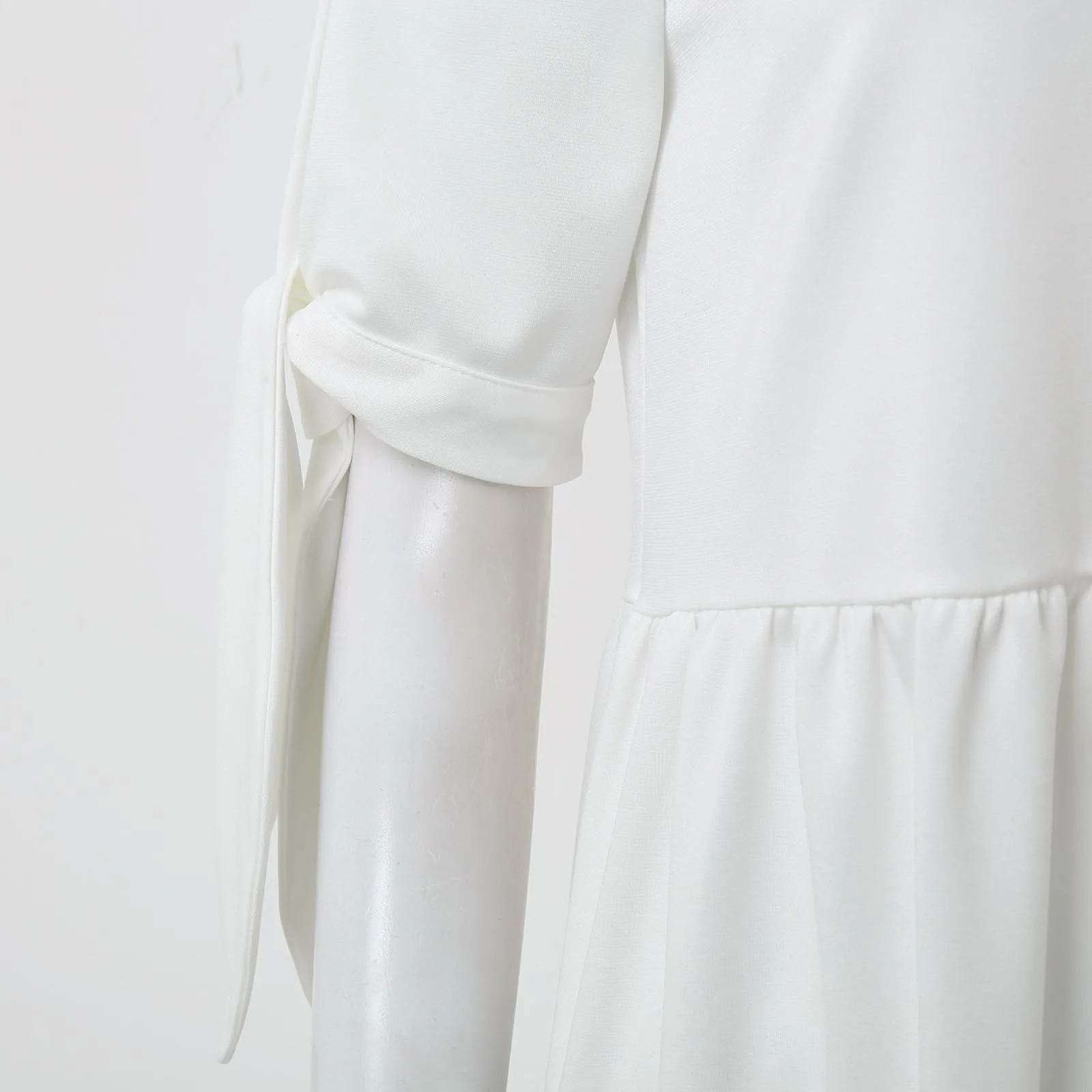 Винтажное Белое однотонное платье Для женщин с V-образным вырезом и коротким рукавом в элегантном стиле Бохо, платье средней длины 2023, Новая модная одежда Vestido