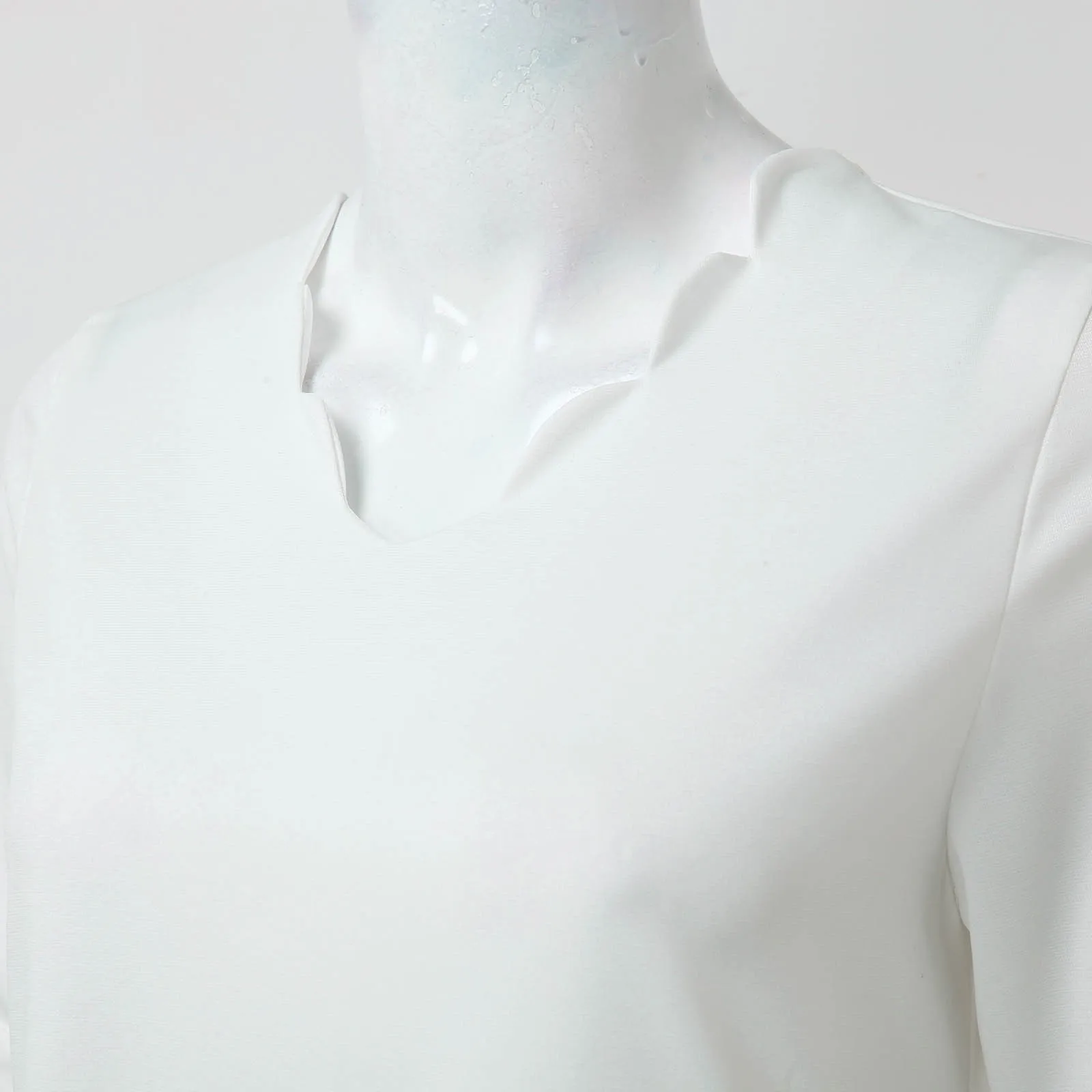Винтажное Белое однотонное платье Для женщин с V-образным вырезом и коротким рукавом в элегантном стиле Бохо, платье средней длины 2023, Новая модная одежда Vestido