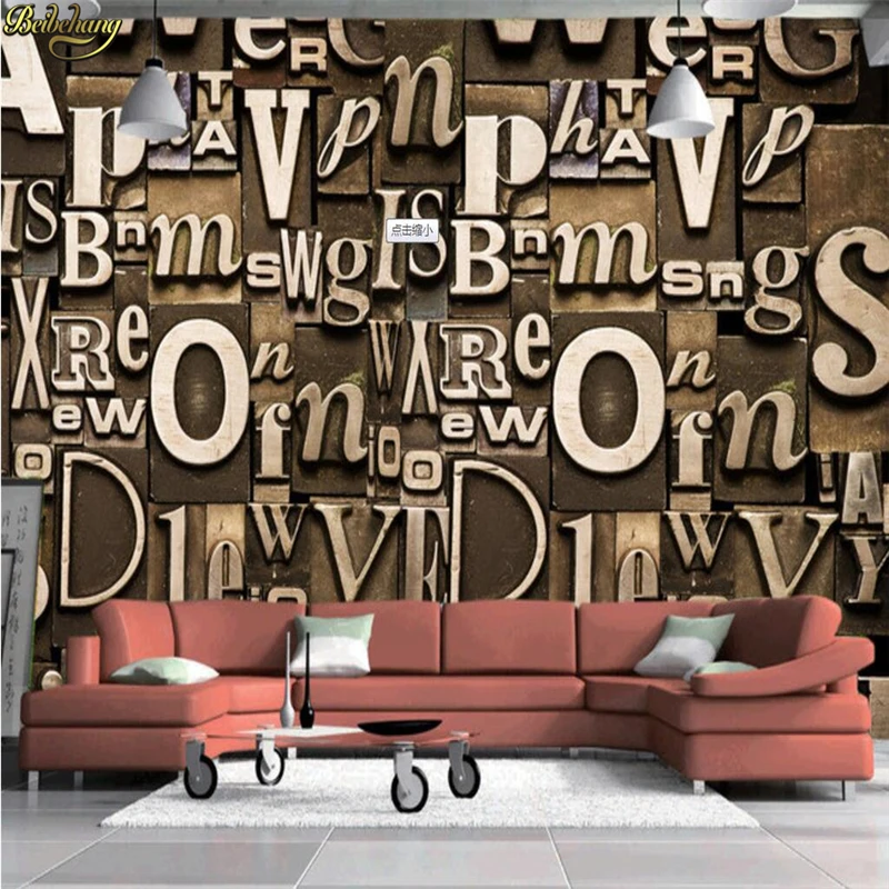beibehang papel de parede 3D настил на заказ с английским алфавитом фотообои обои для стен Art papel обои для домашнего декора