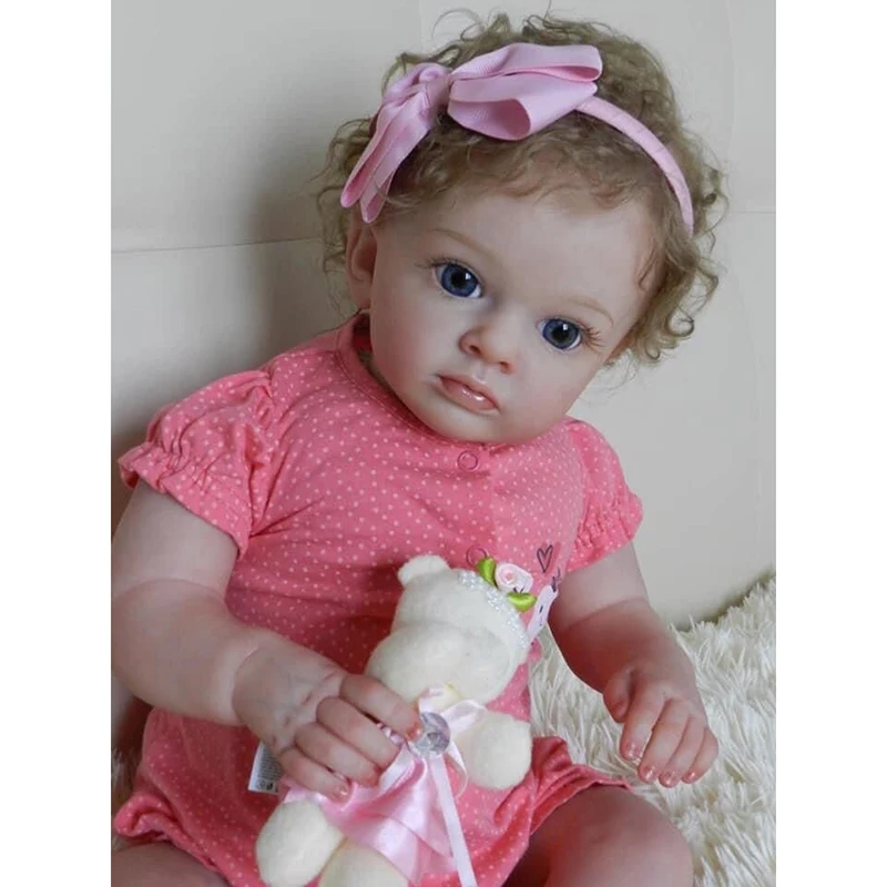 58-Сантиметровая кукла Bebes Reborn для малышей, кукла-девочка, Тело из мягкой приятной ткани, Реалистичная 3D-краска для кожи с готовой куклой Genesis, раскрашенной краской