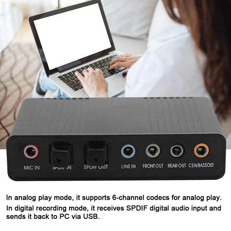 1 комплект цифрового воспроизведения, режим цифровой записи, внешняя звуковая карта компьютера, аудиоадаптер для караоке, Черный