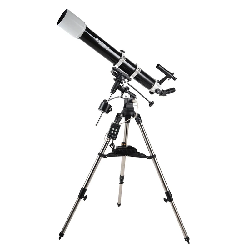 Celestron- Профессиональный астрономический телескоп, Deluxe 90, EQ F10, HD с многослойным покрытием, Профессиональный рефрактор, EQ2, Немецкая Экватория