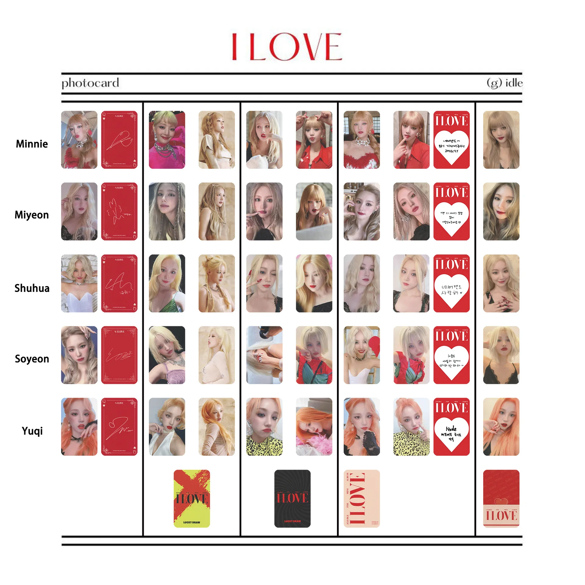 Kpop Idol 5 шт./компл. Lomo Card (G) I-DLE I Love Альбом открыток Новая Коллекция Подарков для любителей фотопечати