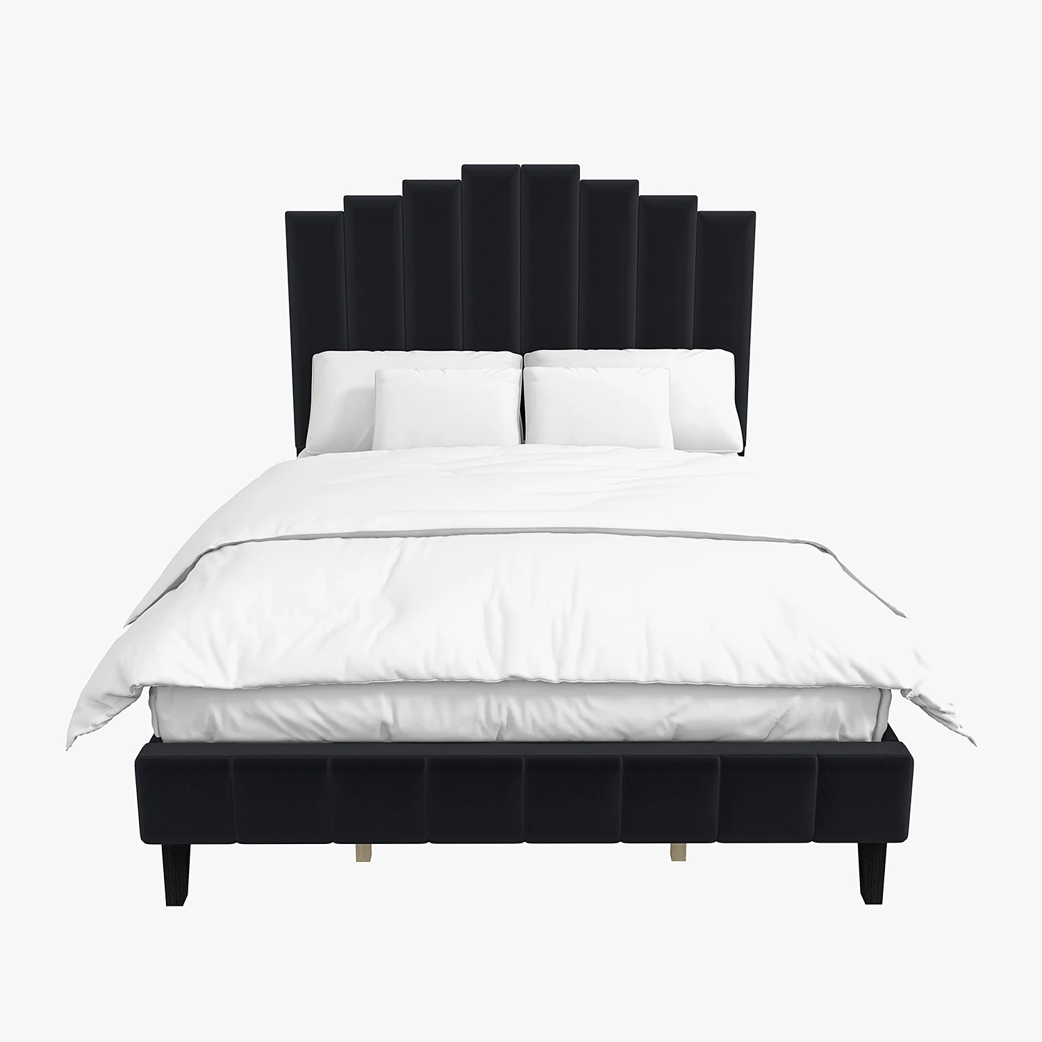 Кровать-платформа с мягкой обивкой Pharsalia с изголовьем и изножьем размера King / Queen Size