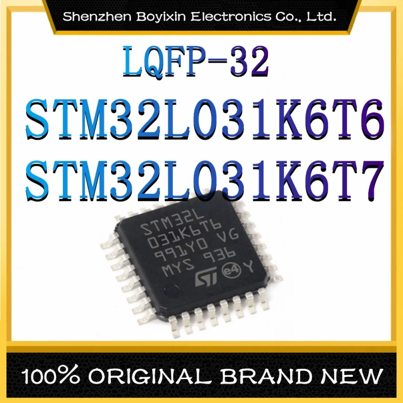 STM32L031K6T6 Комплект поставки STM32L031K6T7: Микросхема LQFP-32 ARM Cortex-M0 с микроконтроллером 32 МГц (MCU/MPU/SOC)