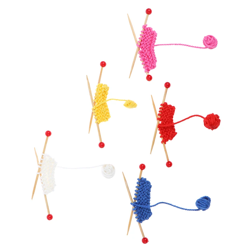 Набор миниатюрных спиц для вязания 1:12, свитер, аксессуары для кукольных домиков