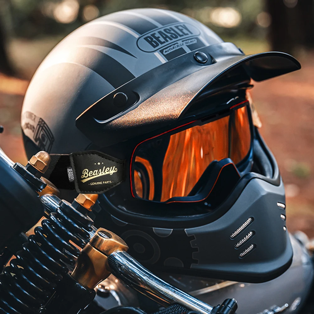 Мотоциклетный шлем, Женские, мужские Профессиональные шлемы для мотокросса, Велосипедный шлем, сертифицированный Moto DOT, Ретро Винтажный мотоциклетный шлем