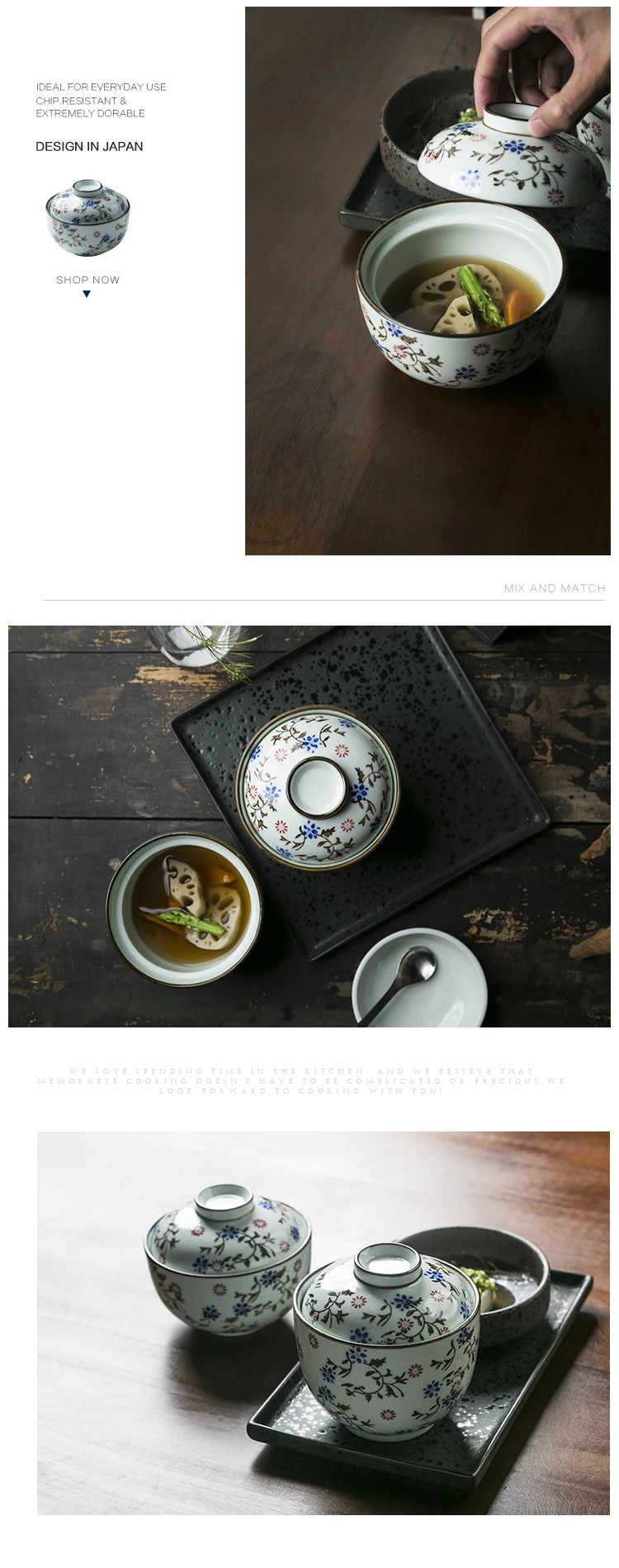 Керамический горшочек для тушения в японском стиле, маленькая супница, Маленькая бытовая чашка для тушения, Маленькая миска для тушения в виде птичьего гнезда с крышкой