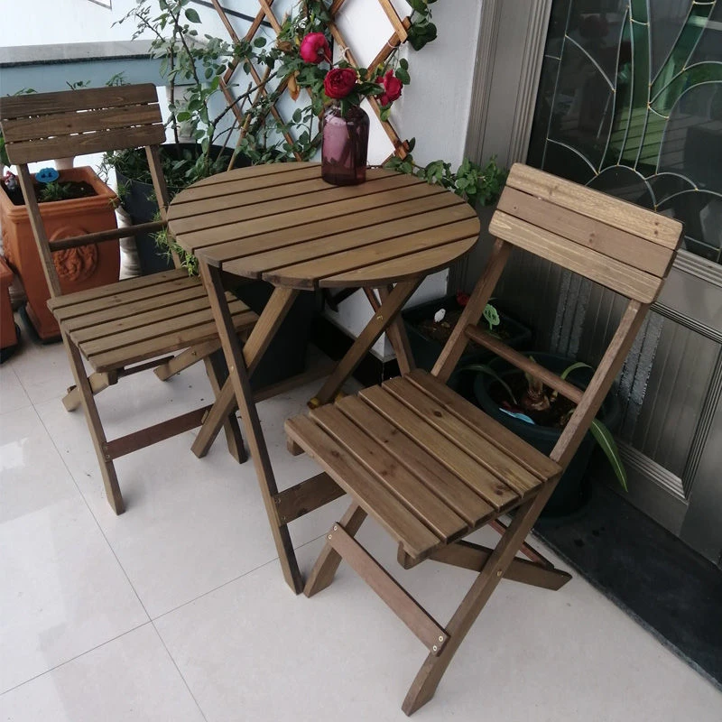 Простые наборы садовой мебели из массива дерева, складной обеденный стол и стулья, Переносной набор для сада и террасы, домашний рабочий стол