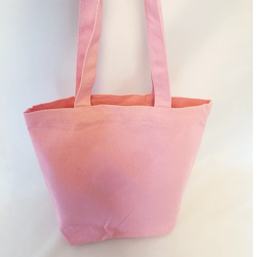 Высококачественные сменные подарочные сумки через плечо из розового хлопка с черным логотипом для покупок, вечеринок и школы, персонализированный логотип