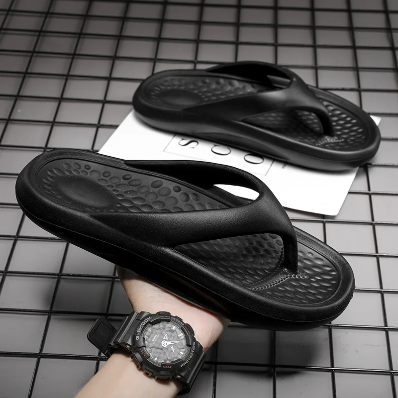 Новые мягкие сандалии EVA, высококачественные шлепанцы с открытым носком, модная пляжная обувь на толстой нескользящей подошве, мягкие удобные тапочки для ходьбы