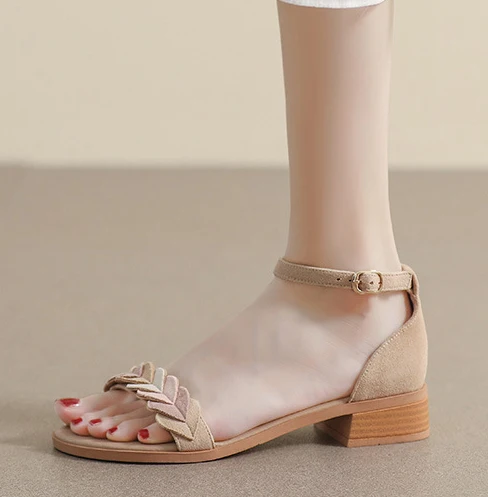 LIHUAMAO женщин сандалии блок каблук повседневные удобные каблук лодыжки ремень мода элегантность леди, сандалии женская обувь