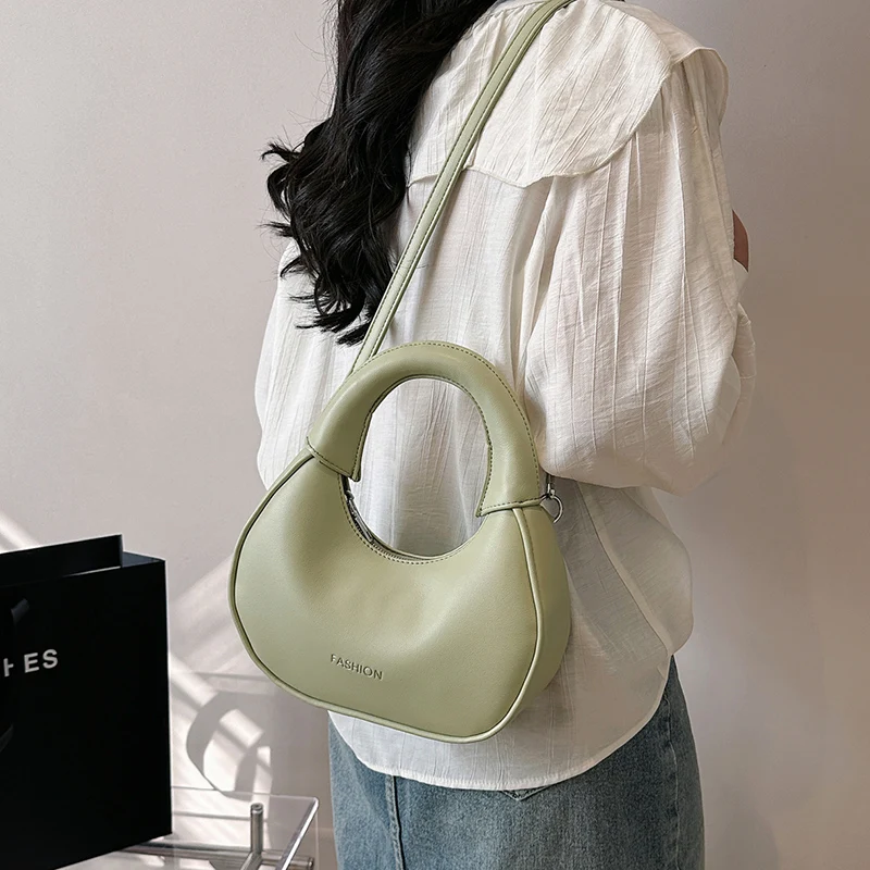 INS Элегантные женские розово-зеленые сумки-полумесяцы, дизайнерская желтая сумочка, сумка с круглой ручкой, вечерний клатч, офисные женские шикарные сумки подмышками