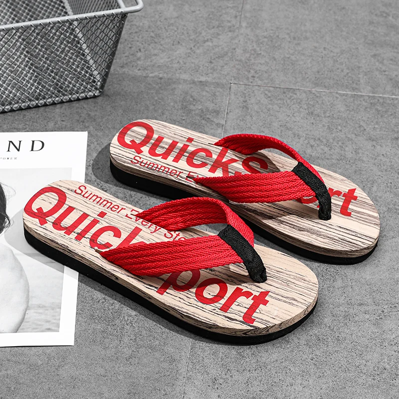 2023 Новые шлепанцы мужские EVA Деревянные тапочки с внешним зажимом для ног Модная мужская английская пляжная обувь