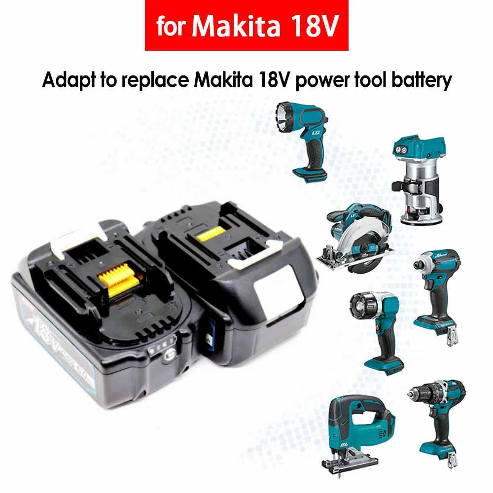 Оригинальный Аккумулятор Makita 18V 12000mAh 12.0Ah Для Электроинструментов Со светодиодной Литий-ионной Заменой 18650 LXT BL1860B BL1860 BL1850