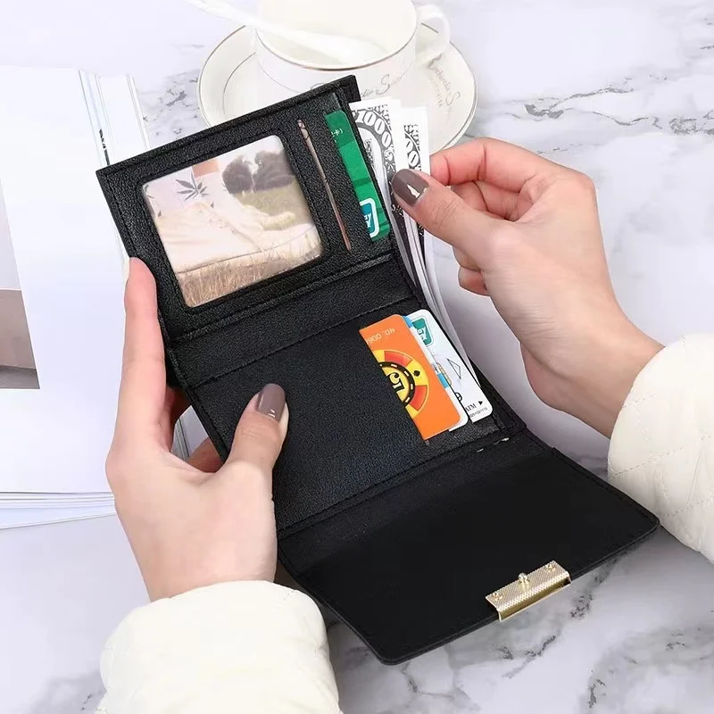 Новый Корейский Женский кошелек с застежкой-молнией большой емкости, Короткая Высококачественная Кожаная Студенческая сумка для кредитных карт Carteras Para Mujer