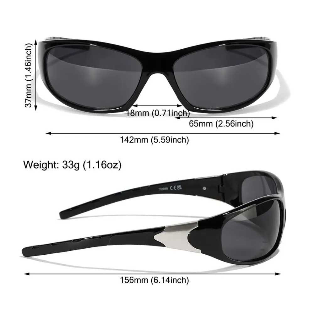 Солнцезащитные очки UV400 Y2K, Модные эстетичные солнцезащитные очки для спорта на открытом воздухе, Мужские, женские, крутые Велосипедные Солнцезащитные очки, Винтажные мужские очки, защитные очки