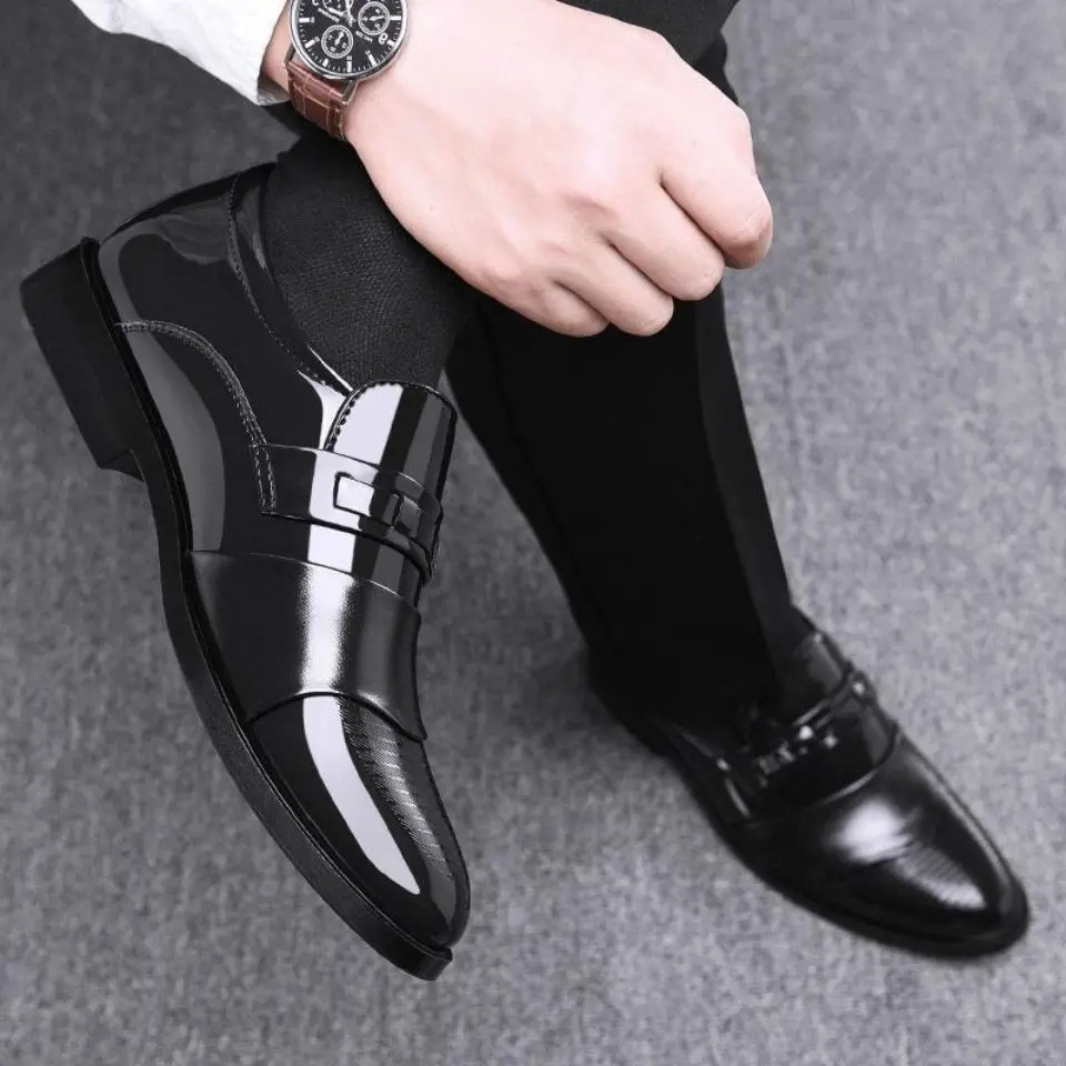 Модная Мужская Обувь в Деловом стиле, Вечерние Модельные Туфли Без Застежки, Мужские Оксфорды, Высококачественная Кожаная Обувь для Мужчин, Лоферы