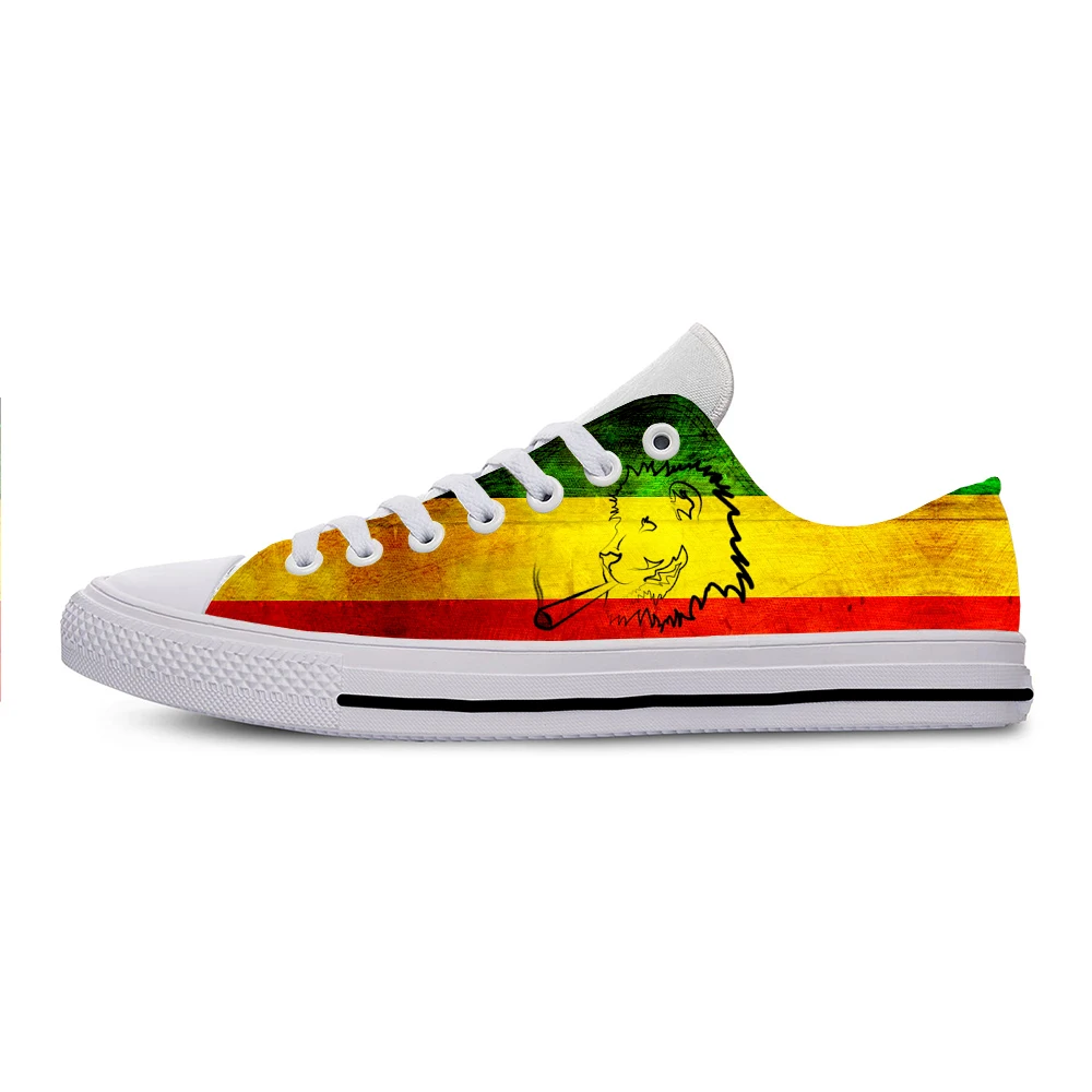 Флаг Эфиопии, Лев Иуды, Регги Раста, Модная повседневная Тканевая обувь с низким берцем, Легкие Дышащие мужские и женские кроссовки с 3D принтом