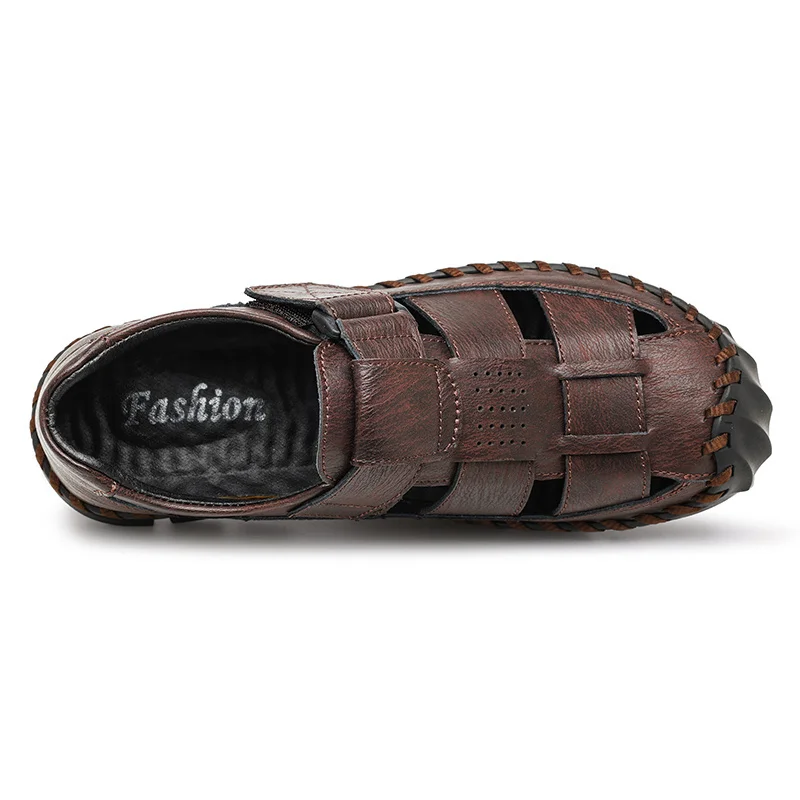 Летние мужские повседневные сандалии, мужские тапочки из натуральной кожи, итальянские брендовые мужские кожаные сабо, дизайнерские римские сандалии Zapatos Hombre