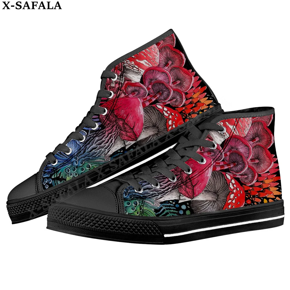 Мужские вулканизированные кроссовки с натуральным грибом, парусиновая обувь с высоким берцем, Классический брендовый дизайн, мужская обувь на плоской подошве, обувь на шнуровке-4