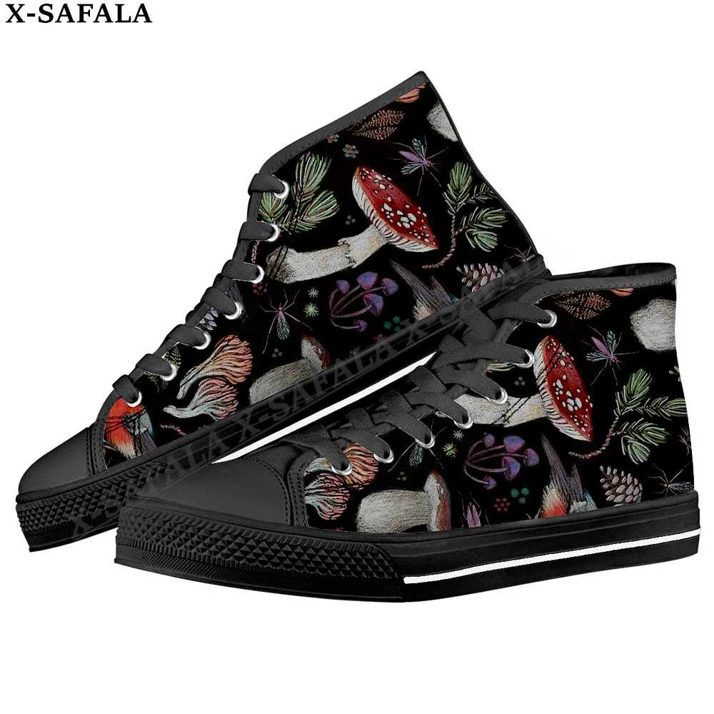 Мужские вулканизированные кроссовки с натуральным грибом, парусиновая обувь с высоким берцем, Классический брендовый дизайн, мужская обувь на плоской подошве, обувь на шнуровке-4