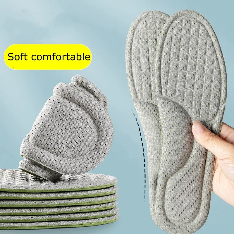 Нано-дезодорирующие стельки для обуви, впитывающие пот, Дышащие стельки для ног, увеличивающие рост подошвы, Губчатый массаж, вставки для спортивной обуви