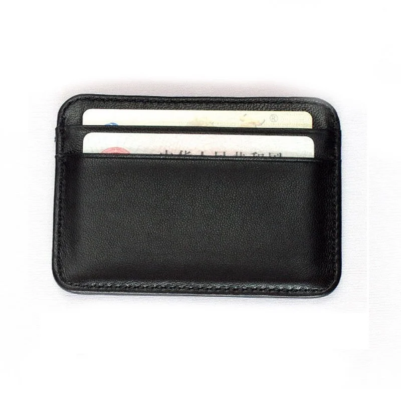Новый чехол для кредитных карт из 100% натуральной овчины, мини-держатель для удостоверения личности, Маленькая мужская сумочка, тонкий мужской кошелек, визитница