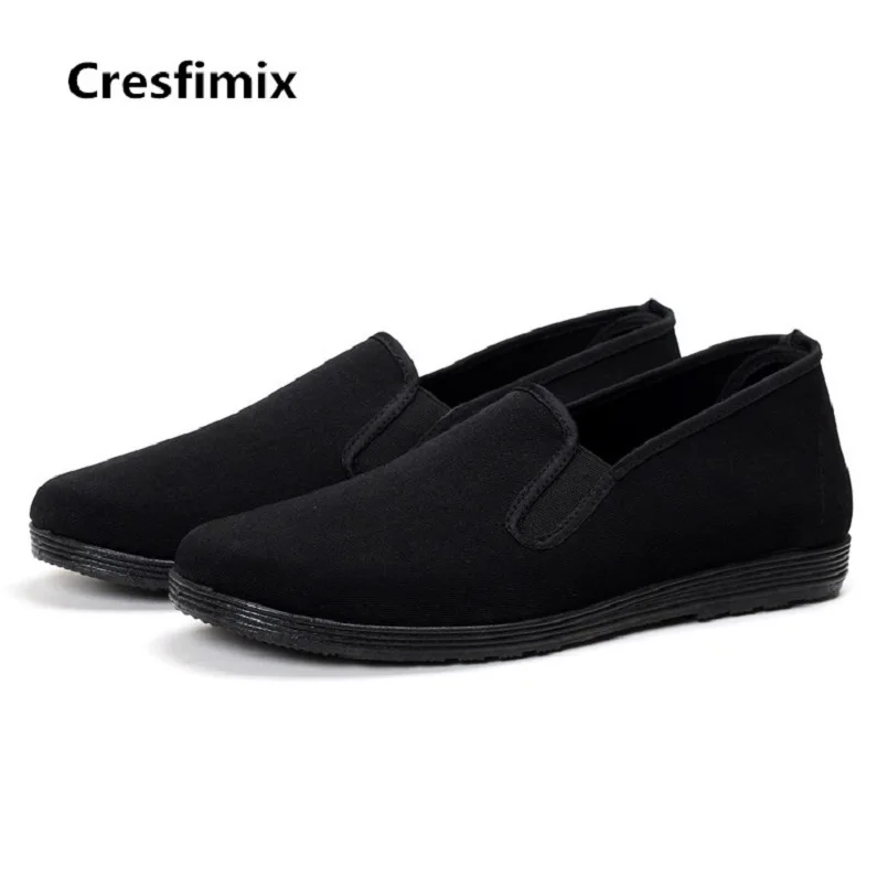 Cresfimix zapatos hombre/ мужская мягкая и удобная рабочая обувь черного цвета в стиле ретро, мужская весенне-летняя обувь без застежки, мужская обувь a2767