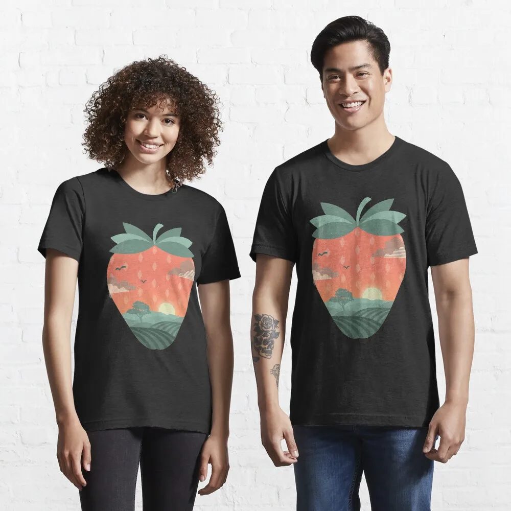 Футболка Strawberry Fields, однотонные футболки для женщин, черные футболки для женщин
