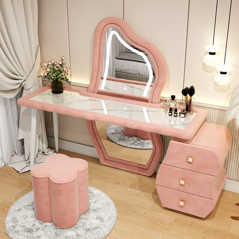 Минималистичный Туалетный столик для спальни Шкаф для хранения Роскошного Туалетного столика для макияжа Со Светодиодным зеркалом Tocador Mueble Nordic Furniture YY50VT