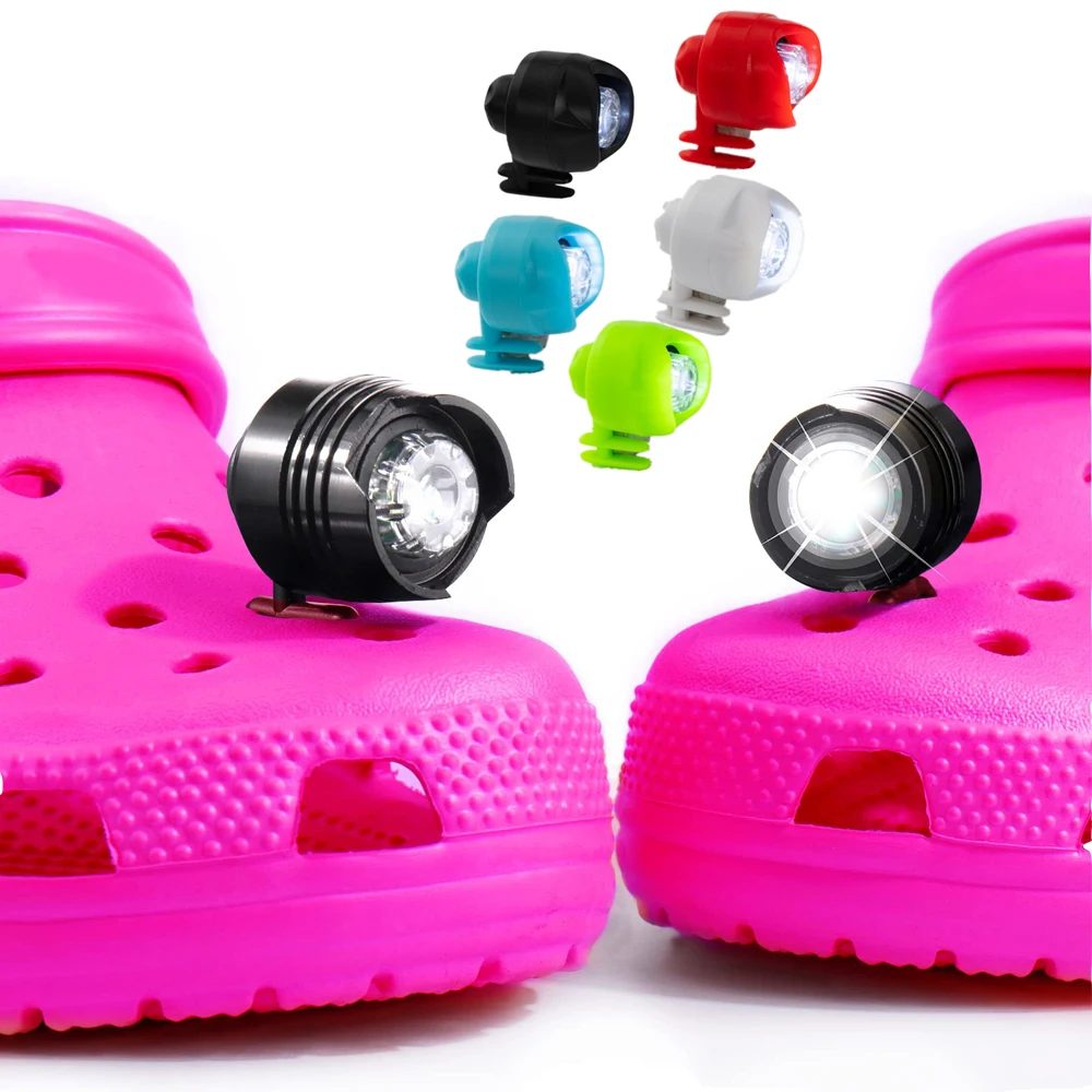 Светодиодные фары для подвески Croc Lights, Водонепроницаемая обувь, легкие подвески для выгула собак, булавка для джинсов Croc Fit Croc Charms, Забавный подарок