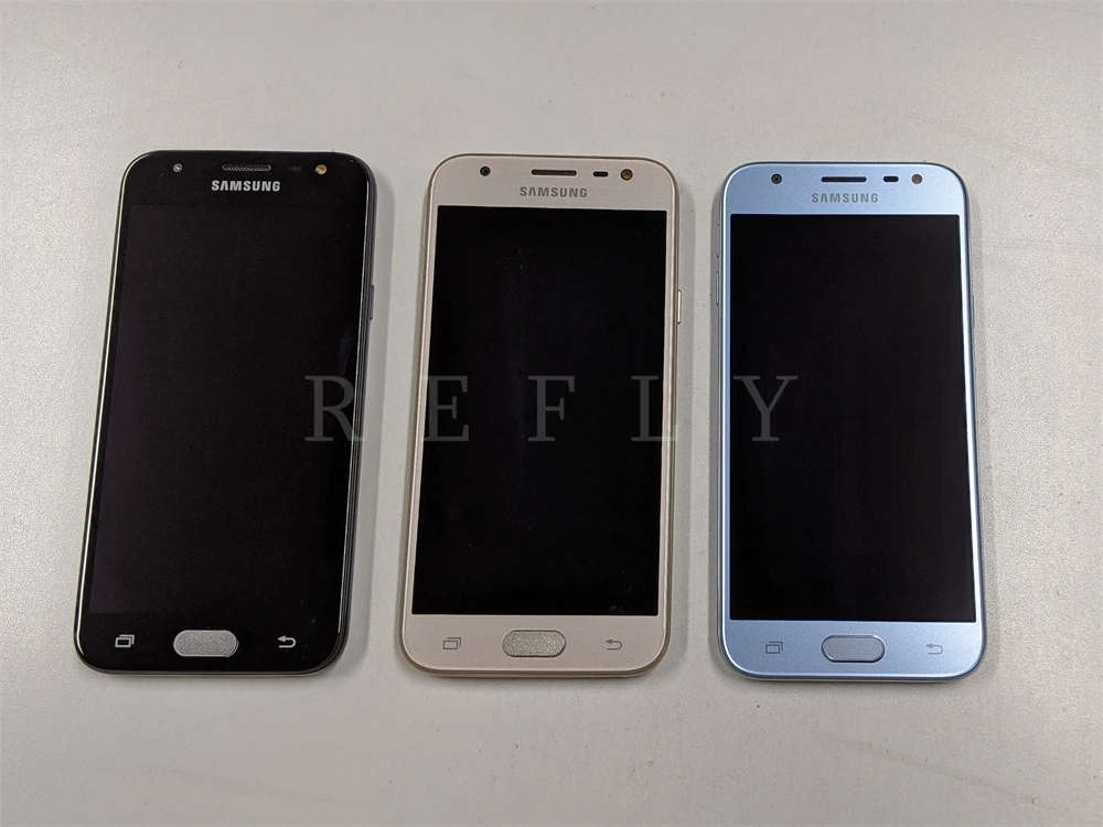 Оригинальный Samsung Galaxy J3 (2017) J330F 5,0 Дюймов четырехъядерный процессор 2 ГБ ОЗУ 16 ГБ Пзу LTE БЕЗ NFC 13-Мегапиксельная Камера С двумя SIM-картами Разблокированный Мобильный телефон