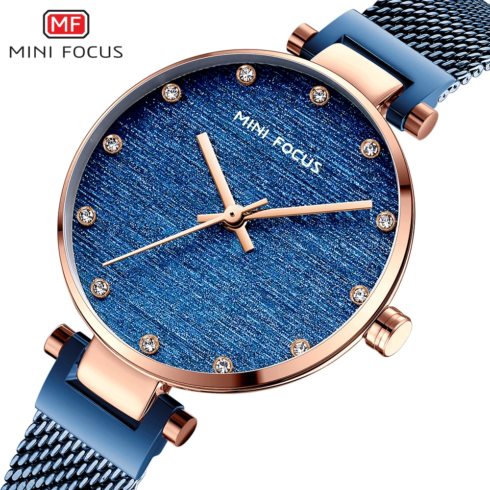 Minifocus, женские часы люксового бренда, простые синие женские наручные часы из нержавеющей стали, женские часы Montre Femme 2020