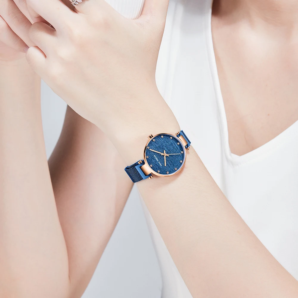 Minifocus, женские часы люксового бренда, простые синие женские наручные часы из нержавеющей стали, женские часы Montre Femme 2020