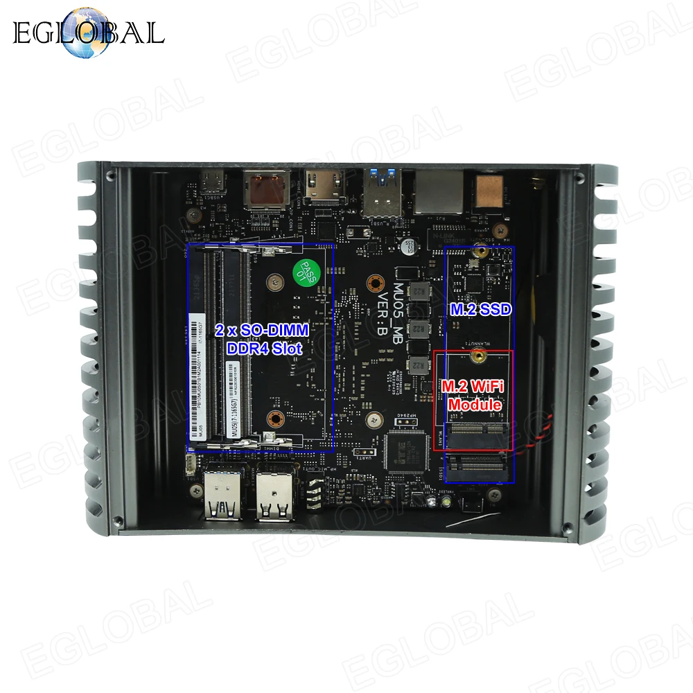 Eglobal Безвентиляторный Мини-ПК 11-го поколения i7 1165G7 i5 1135G7 Windows 11 NUC Pocket PC Рабочий M.2 NVMe SSD HTPC Игровой компьютер