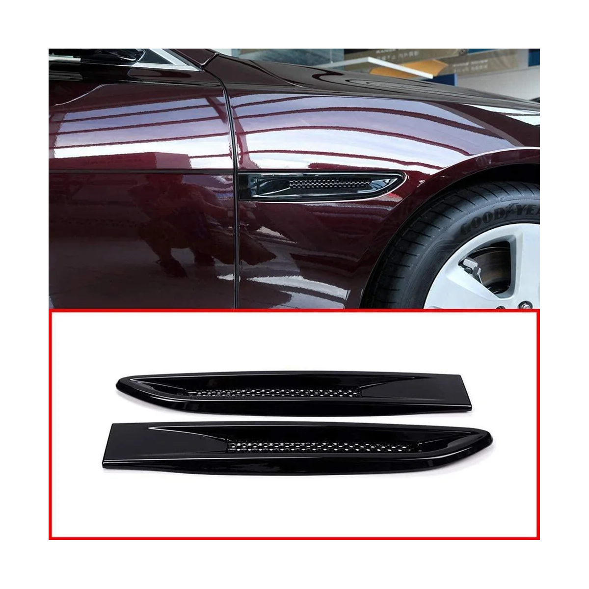 Вентиляционное отверстие сбоку Крыла для Jaguar XF XFL XE F-Pace F Pace Глянцевый Черный