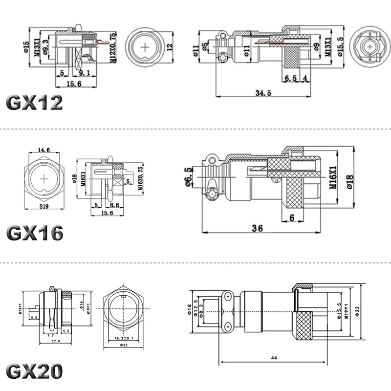 5 /10Set GX12 GX16 GX20 2 3 4 5 6 7 8 9 10 12 14 15 Контактный Разъем-Розетка Lc-кабеля Aviator Aviation С круглым Разъемом