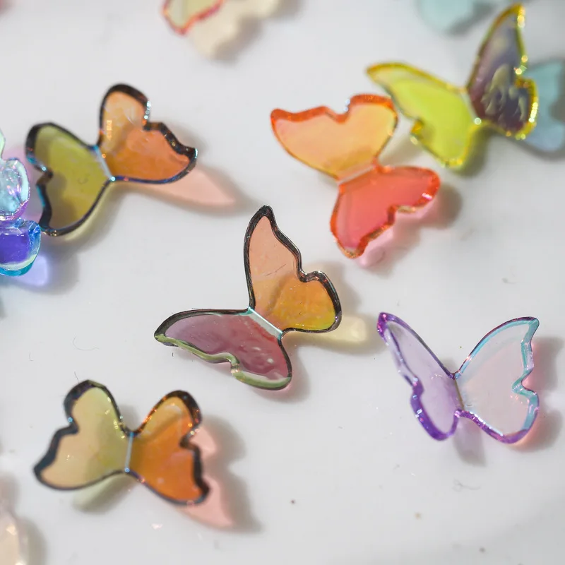 Прозрачная дрель-бабочка для ногтей Aurora magic small bow без искажений, украшающая ногти гальваническим покрытием.
