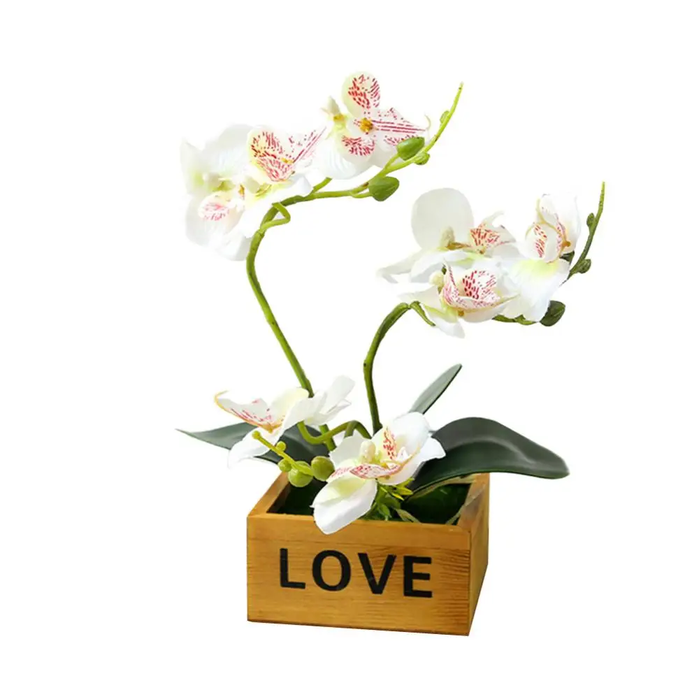 Искусственный Цветок Бабочка Орхидея Горшок Бонсай Сад DIY Вечеринка Декор рабочего стола